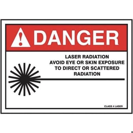 Accuform Radiation & Laser Sign, 7 in H x 10 in W, Accu-Shield MRAD024XP